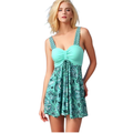 Women’s Printed Dress Style Swimsuit – Elegant European American Design