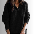 Women’s Long Sleeve Zipper Knit Pullover Sweater